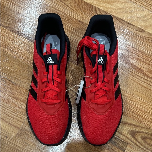 Adidas Bold Red and Black Athletic running Shoes sneakers 7.5 men’s / 9 women’s - Picture 3 of 8